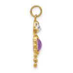 14k February Boy Synthetic Birthstone Charm - Image 2