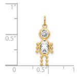 14k April Boy Synthetic Birthstone Charm - Image 3