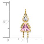 14k June Girl Synthetic Birthstone Charm - Image 3