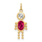 14k July Boy Synthetic Birthstone Charm