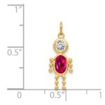 14k July Boy Synthetic Birthstone Charm - Image 3