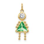 14k August Girl Synthetic Birthstone Charm