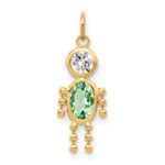 14k August Boy Synthetic Birthstone Charm