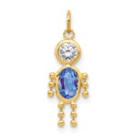14k September Boy Synthetic Birthstone Charm