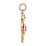 14k October Boy Synthetic Birthstone Charm - Image 2