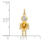14k November Boy Synthetic Birthstone Charm - Image 3
