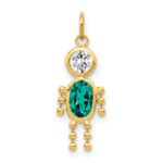 14k December Boy Synthetic Birthstone Charm