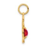 14K Girl Charm 6x4 Oval Genuine Ruby-July - Image 2