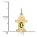 14K Boy Charm 6x4 Oval Genuine Peridot-August - Image 3