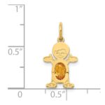 14K Boy Charm 6x4 Oval Genuine Citrine-November - Image 3