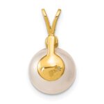 14k 9-10mm White Round South Sea Saltwater Cultured Pearl and .05 Carat Diamond Pendant - Image 4