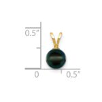 14k 6-7mm Black Round Akoya Saltwater Cultured Pearl Pendant - Image 2