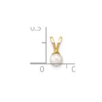 14k 3-4mm White Round Freshwater Cultured Pearl Pendant - Image 3