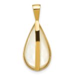 14K 10x18mm White Teardrop Saltwater Cultured Mabe Pearl Pendant - Image 4