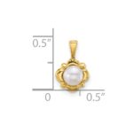 14k Polished 4-5mm Button White Freshwater Cultured Pearl Pendant - Image 4