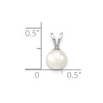 14k White Gold 6-7mm White Round Akoya Saltwater Cultured Pendant - Image 2