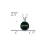 14k White Gold 6-7mm Round Black Akoya Saltwater Cultured Pendant - Image 3