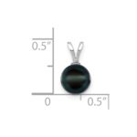 14k White Gold 7-8mm Round Black Akoya Saltwater Cultured Pendant - Image 3