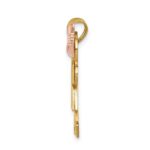 14k Tri-color The Kids Medium Boy on Left and Girl on Right Engravable Kiss Charm - Image 2