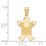 14k The Kids Solid Satin Small Boy Engravable Joy Charm - Image 4