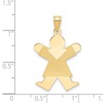 14k The Kids Solid Satin Medium Girl Engravable Joy Charm - Image 3