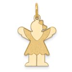 14k The Kids Small Girl with Ruffles Engravable Love Charm