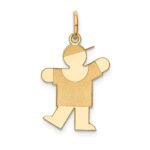 14k The Kids Small Boy with Hat Engravable Kiss Charm