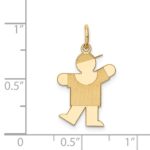 14k The Kids Small Boy with Hat Engravable Kiss Charm - Image 3