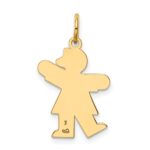14k The Kids Small Girl with Bow Engravable Kiss Charm - Image 4