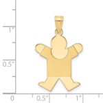 14k The Kids Solid Satin Medium Boy Engravable Joy Charm - Image 3