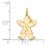 14k The Kids Small It's a Girl Engravable Joy Charm - Image 3