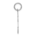 14k White Gold The Kids Small Girl with Ponytails Engravable Kiss Charm - Image 2