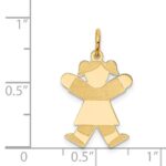 14k The Kids Small Girl with Ponytails Engravable Joy Charm - Image 3