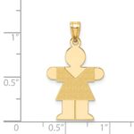 14k The Kids Solid Satin Medium Girl Engravable Hugs Charm - Image 3