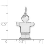 14k White Gold The Kids Small Boy with Haircut Engravable Hugs Charm - Image 3