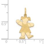 14k The Kids Small Ballet Girl Engravable Kiss Charm - Image 3