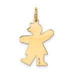14k The Kids Small Floral Dress Girl Engravable Kiss Charm - Image 4