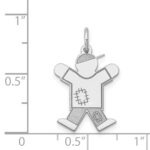 14k White Gold The Kids Small Patches Boy Engravable Joy Charm - Image 3