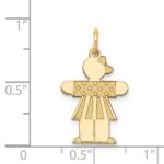 14k The Kids Small Stars and Stripes Girl Engravable Hugs Charm - Image 3