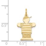 14k The Kids Small Stars and Stripes Boy Engravable Hugs Charm - Image 3