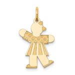 14k The Kids Small Stars and Stripes Girl Engravable Kiss Charm