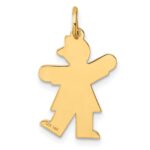 14k The Kids Small Stars and Stripes Girl Engravable Kiss Charm - Image 3