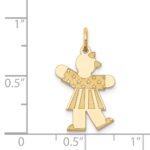 14k The Kids Small Stars and Stripes Girl Engravable Kiss Charm - Image 4