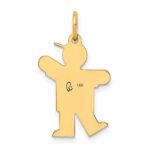 14k The Kids Small Stars and Stripes Boy Engravable Kiss Charm - Image 4