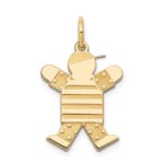 14k The Kids Small Stars and Stripes Boy Engravable Joy Charm