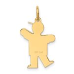 14k The Kids Small Heart Shirt Boy Engravable Kiss Charm - Image 4