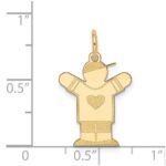 14k The Kids Small Heart Shirt Boy Engravable Love Charm - Image 3