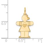 14k The Kids Small Heart Dress Girl Engravable Hugs Charm - Image 3