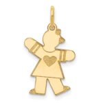 14k The Kids Small Heart Dress Girl Engravable Kiss Charm