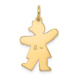 14k The Kids Small Heart Dress Girl Engravable Kiss Charm - Image 4